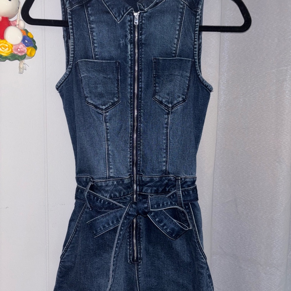 Bebe Dark Blue Denim Jumpsuit